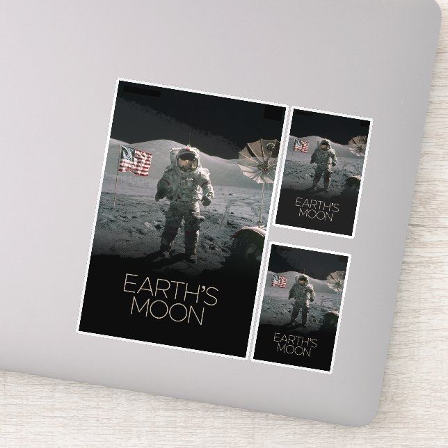 Outer Space, Galaxy, Solar System, Earth's Moon Sticker (Detail)
