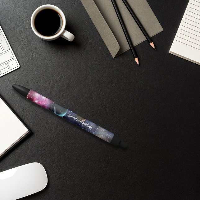 Outer Space Galaxy Solar System Monogrammed Pen (Creator Uploaded)