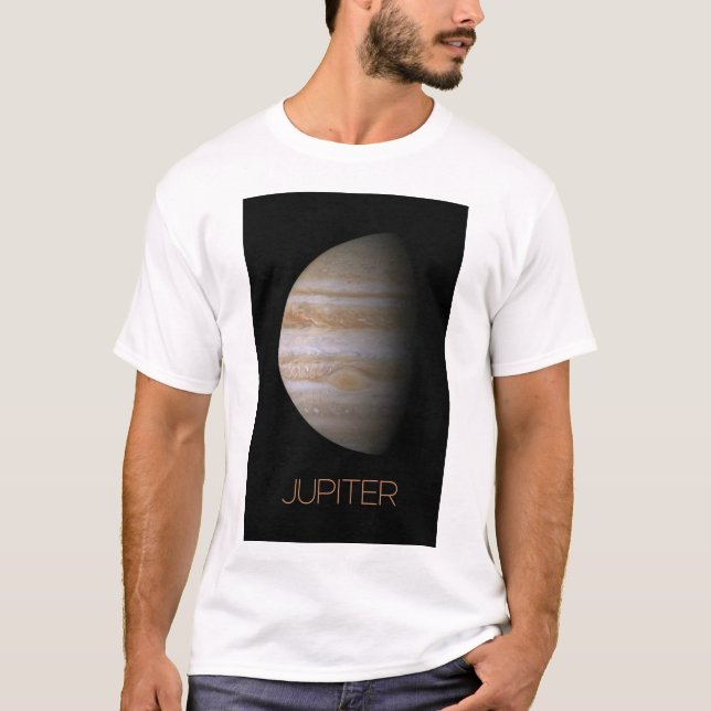 Outer Space, Galaxy, Solar System, Planet Jupiter T-Shirt (Front)