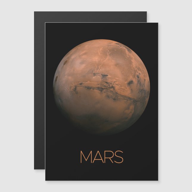 Outer Space, Galaxy, Solar System, Planet Mars Magnetic Invitation (Front/Back)