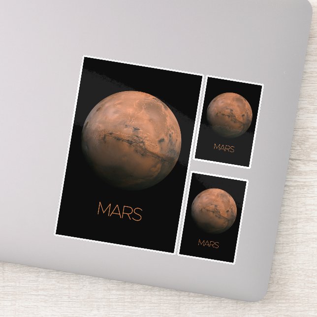 Outer Space, Galaxy, Solar System, Planet Mars Sticker (Detail)