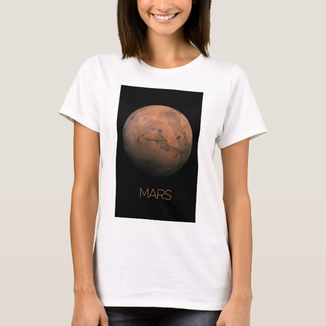 Outer Space, Galaxy, Solar System, Planet Mars T-Shirt (Front)