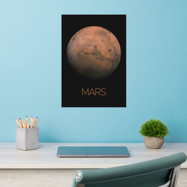 Outer Space, Galaxy, Solar System, Planet Mars Wall Decal (Home Office 2)