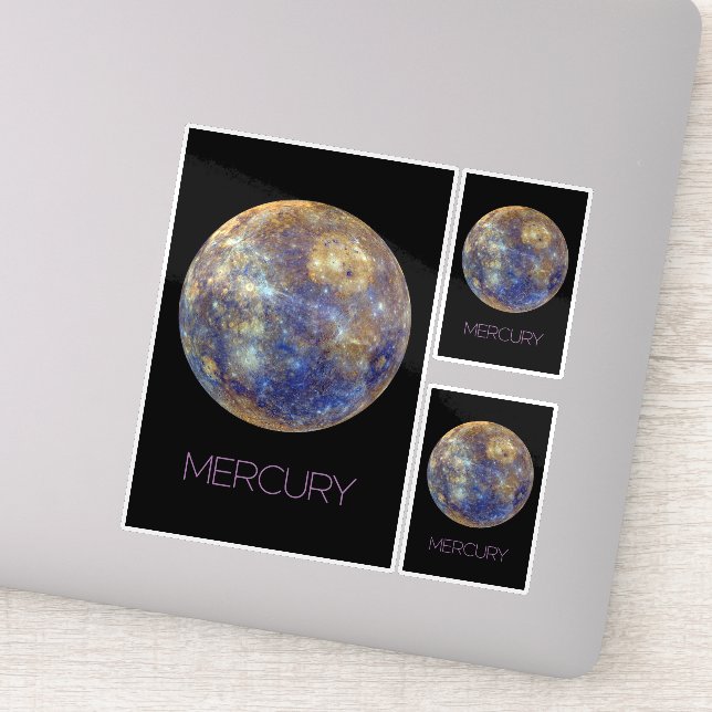Outer Space, Galaxy, Solar System, Planet Mercury Sticker (Detail)