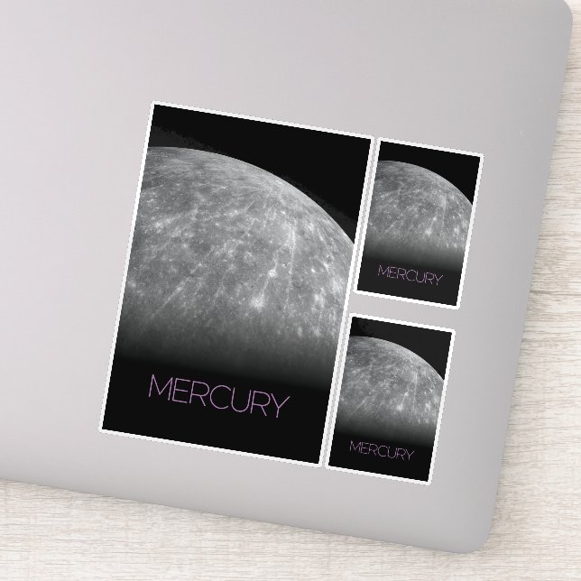 Outer Space, Galaxy, Solar System, Planet Mercury Sticker (Detail)