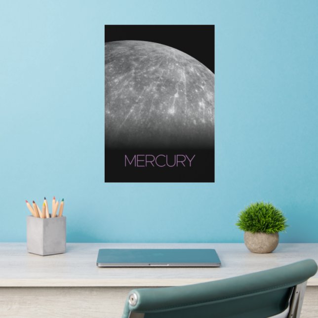 Outer Space, Galaxy, Solar System, Planet Mercury Wall Decal (Home Office 2)