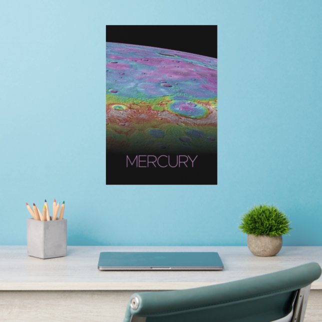 Outer Space, Galaxy, Solar System, Planet Mercury Wall Decal (Home Office 2)