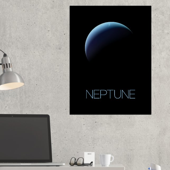 Outer Space, Galaxy, Solar System, Planet Neptune Foil Prints (In Situ (Desk 2))