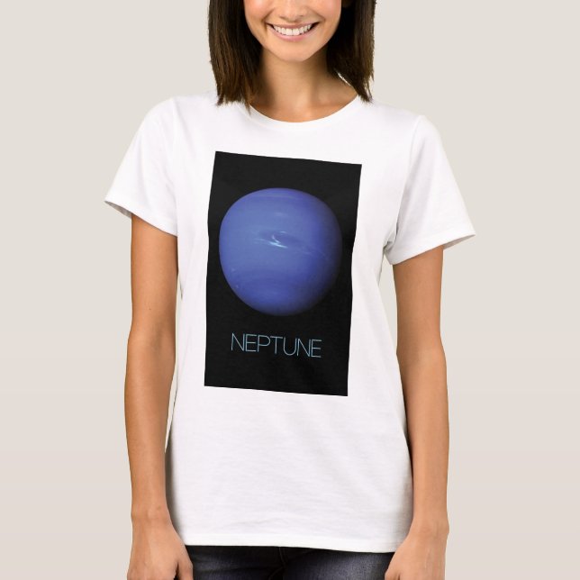 Outer Space, Galaxy, Solar System, Planet Neptune T-Shirt (Front)