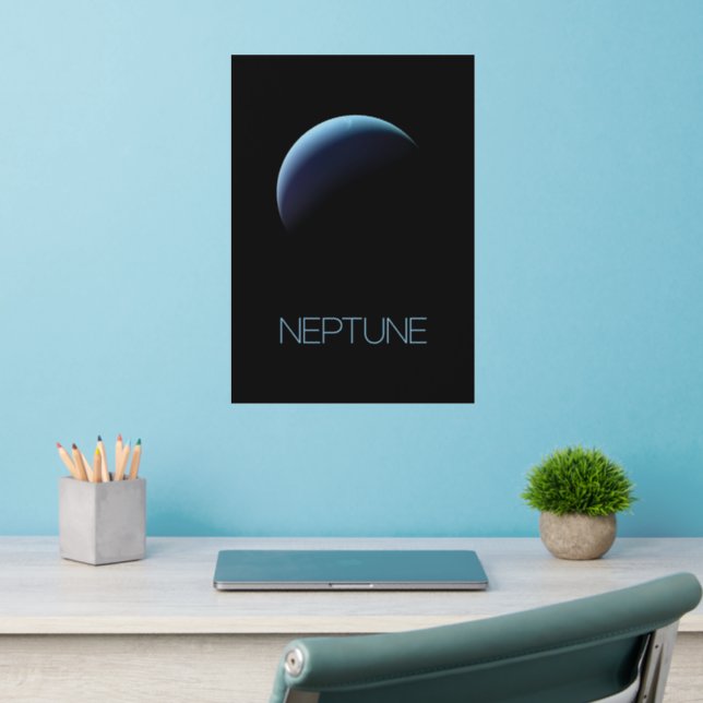 Outer Space, Galaxy, Solar System, Planet Neptune Wall Decal (Home Office 2)