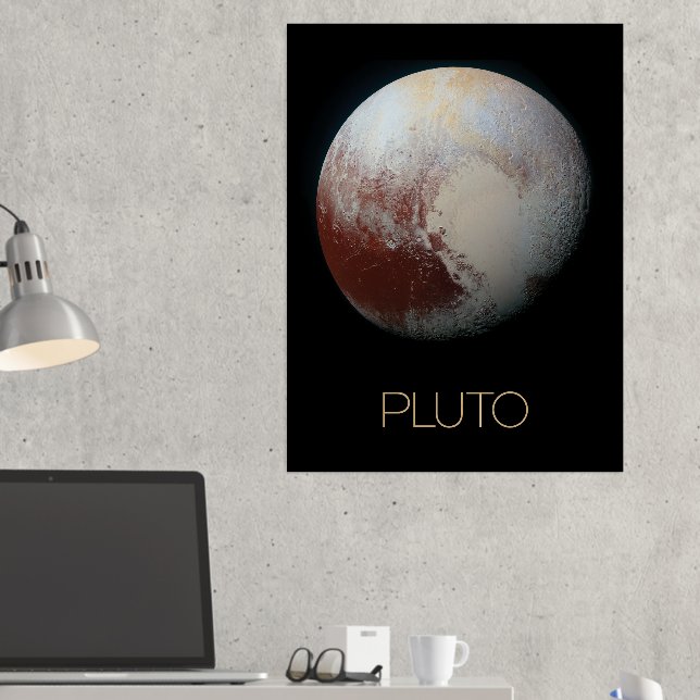 Outer Space, Galaxy, Solar System, Planet Pluto Foil Prints (In Situ (Desk 2))