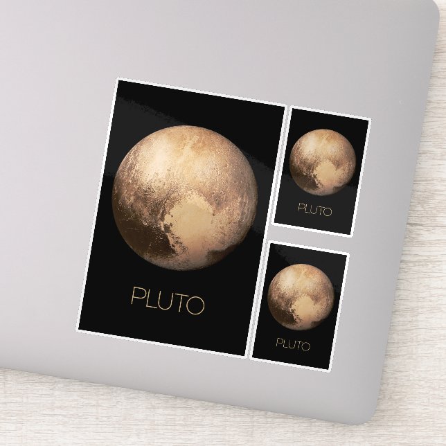 Outer Space, Galaxy, Solar System, Planet Pluto Sticker (Detail)