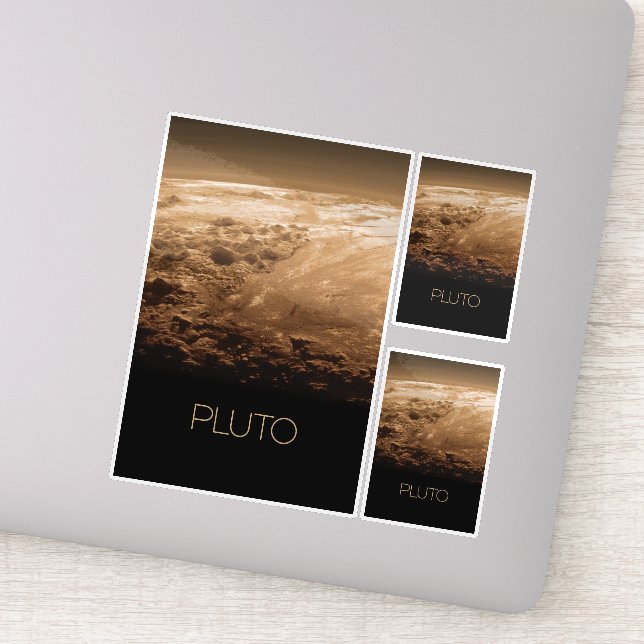 Outer Space, Galaxy, Solar System, Planet Pluto Sticker (Detail)
