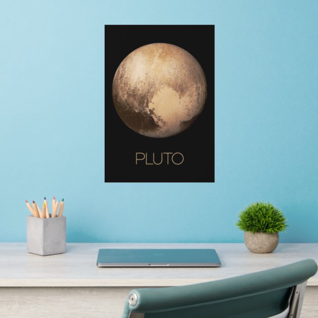 Outer Space, Galaxy, Solar System, Planet Pluto Wall Decal (Home Office 2)
