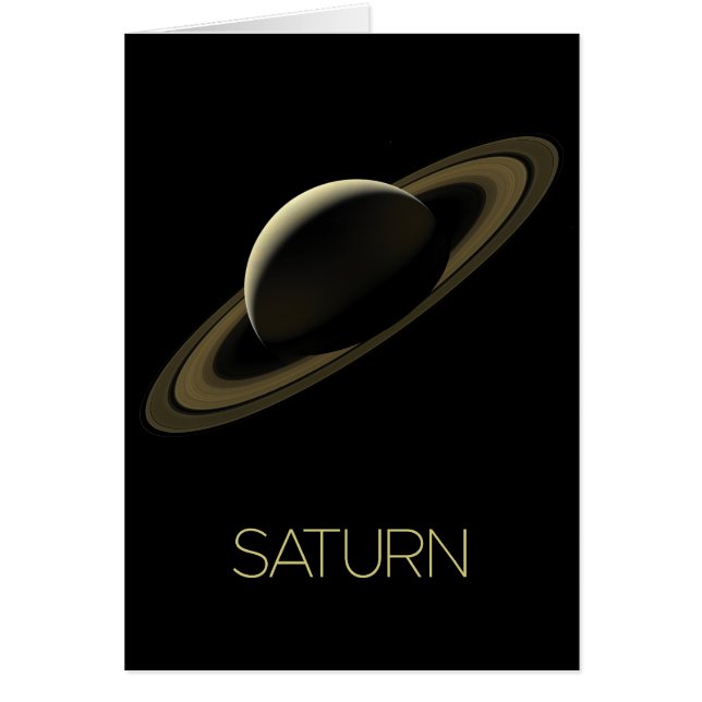Outer Space, Galaxy, Solar System, Planet Saturn Cards (Front)