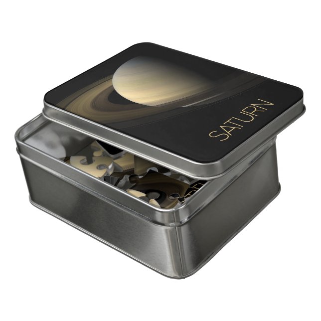 Outer Space, Galaxy, Solar System, Planet Saturn Jigsaw Puzzle (Lid Open)