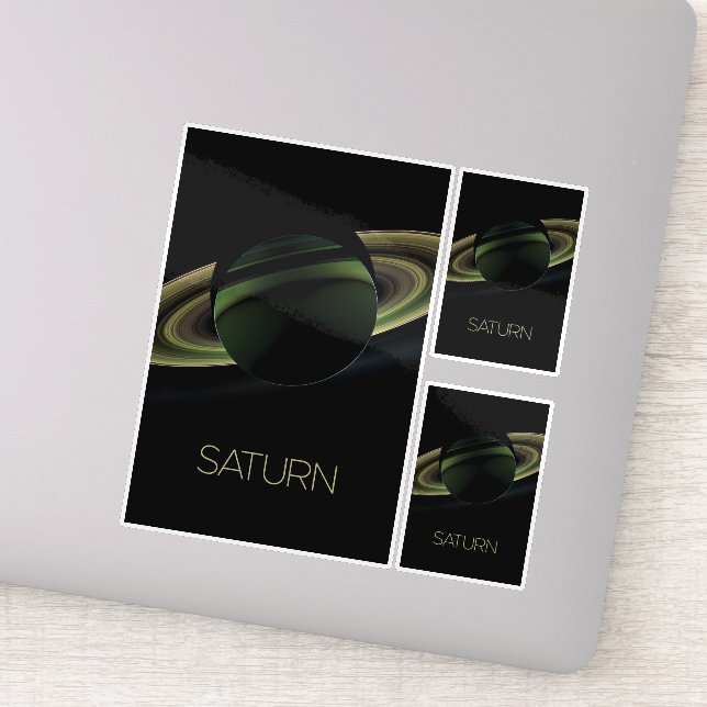 Outer Space, Galaxy, Solar System, Planet Saturn Sticker (Detail)