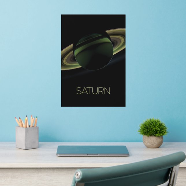Outer Space, Galaxy, Solar System, Planet Saturn Wall Decal (Home Office 2)
