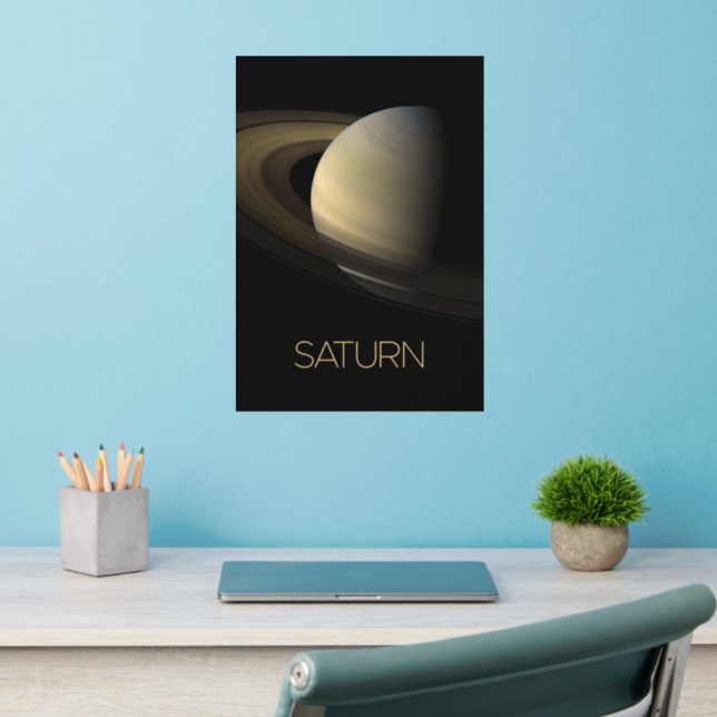 Outer Space, Galaxy, Solar System, Planet Saturn Wall Decal (Home Office 2)