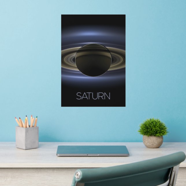Outer Space, Galaxy, Solar System, Planet Saturn Wall Decal (Home Office 2)