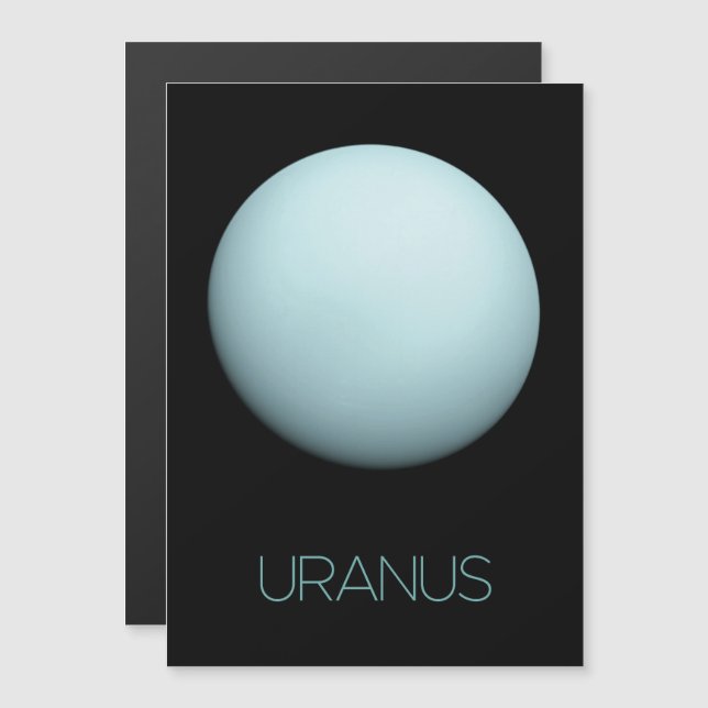 Outer Space, Galaxy, Solar System, Planet Uranus Magnetic Invitation (Front/Back)