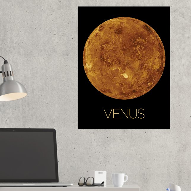 Outer Space, Galaxy, Solar System, Planet Venus Foil Prints (In Situ (Desk 2))