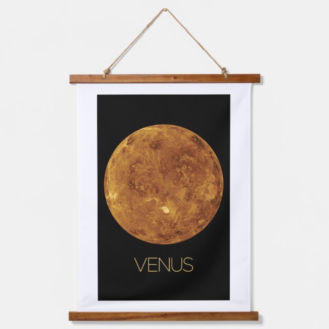 Outer Space, Galaxy, Solar System, Planet Venus Hanging Tapestry (Front)