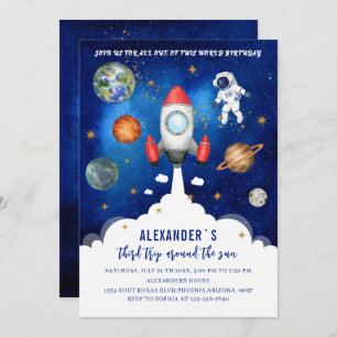 Outer Space Galaxy Starry baby shower Invitation