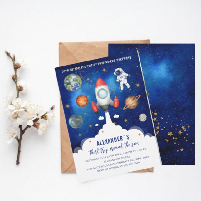 Outer Space Galaxy Starry baby shower Invitation (Creator Uploaded)
