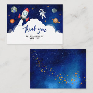Outer space galaxy starry thank you note card