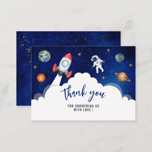 Outer space galaxy starry thank you note card