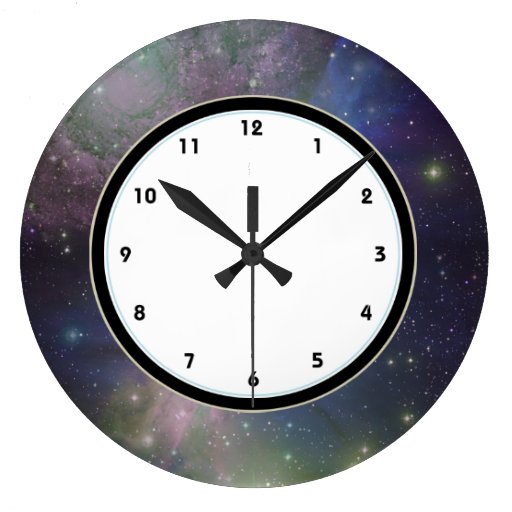 Outer Space galaxy, stars and nebula astronomy Wall Clocks | Zazzle