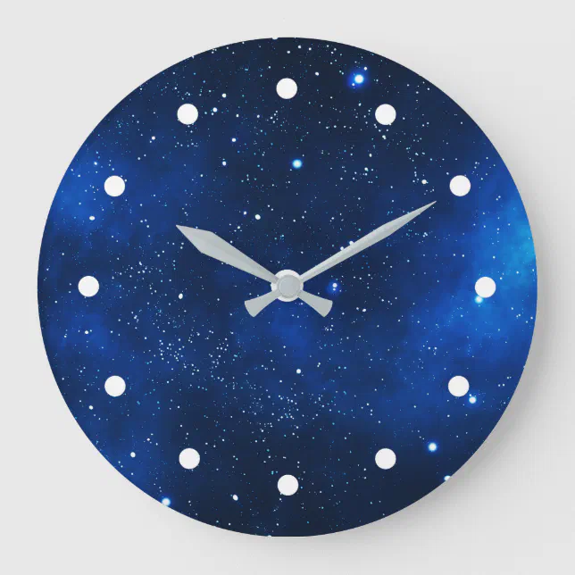Outer Space Galaxy Stars Large Clock | Zazzle
