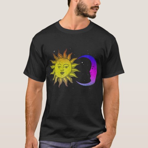 Outer Space Galaxy Sun Moon Celestial Bodies Stars T_Shirt