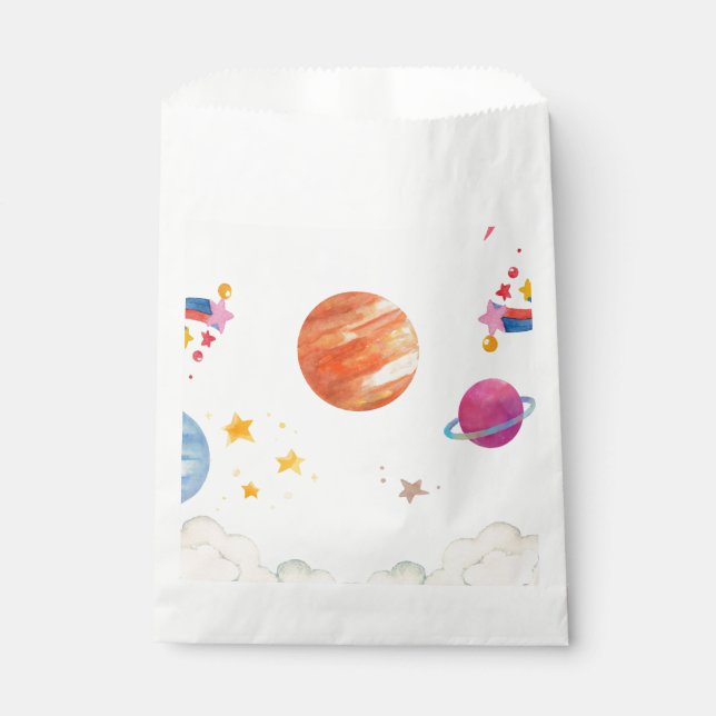 Outer Space Galaxy Theme - Light Favor Bag (Front)