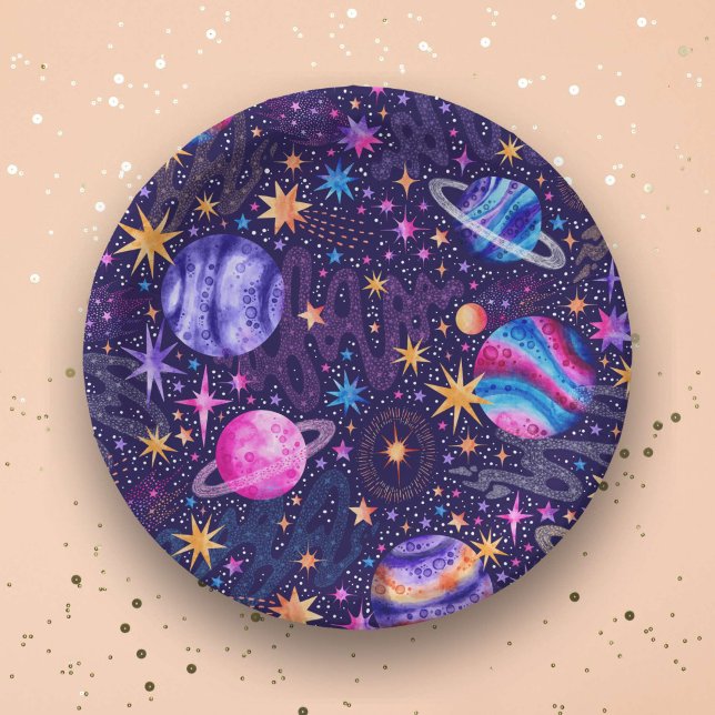 Outer space Galaxy with Planets Comets and Stars Paper Plates (Outer space Galaxy with Planets Comets and Stars Paper PlatesOuter space Galaxy with Planets Comets)