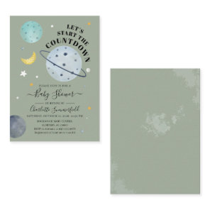 Outer Space Girl Baby Shower Invitation