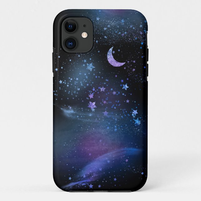 Outer Space Glitter NASA Astronomy Moon Case-Mate iPhone Case (Back)
