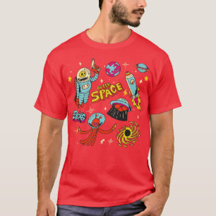 Outer space hand drawn T-Shirt