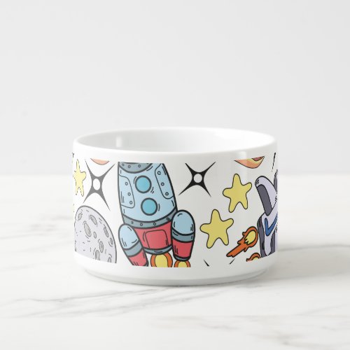 Outer Space Hand_Drawn Vintage Doodles Bowl