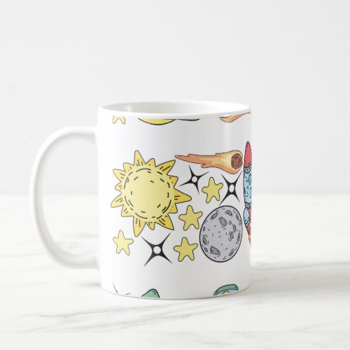 Outer Space Hand_Drawn Vintage Doodles Coffee Mug