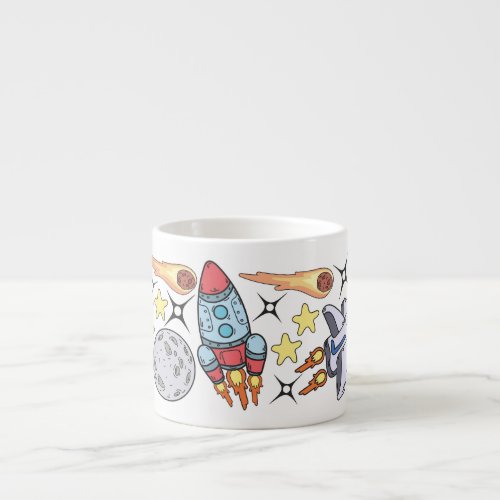 Outer Space Hand_Drawn Vintage Doodles Espresso Cup