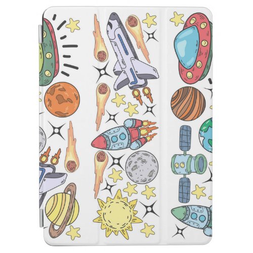 Outer Space Hand_Drawn Vintage Doodles iPad Air Cover