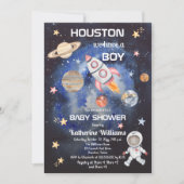 Outer Space Houston We Have a Boy Baby Shower Invitation (Front)