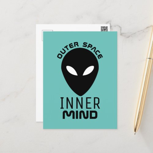 Outer Space Inner Mind Extraterrestrial Alien Postcard