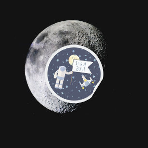 Outer Space It's A Boy! Classic Round Sticker