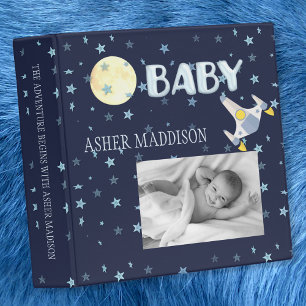 Outer Space It's A Boy Photo Scrapbook Album 3 Ring Binder