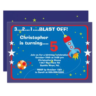 Outer Space Kids Birthday Party Invitation