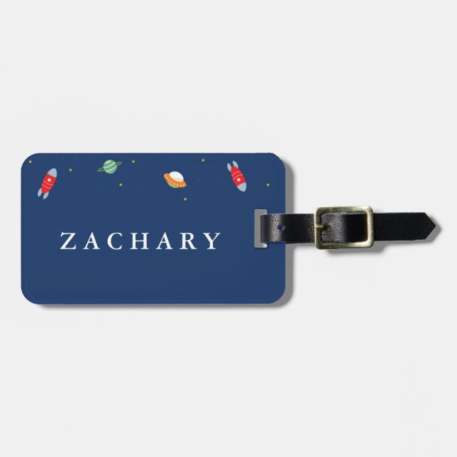 Outer Space Kids Luggage Tag (Front Horizontal)