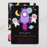 Outer Space Kittens Cat Astronaut Birthday Pink Invitation